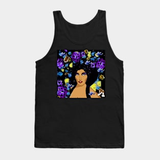 HAIR STYLES AND BLUE BUTTERFLIES Tank Top